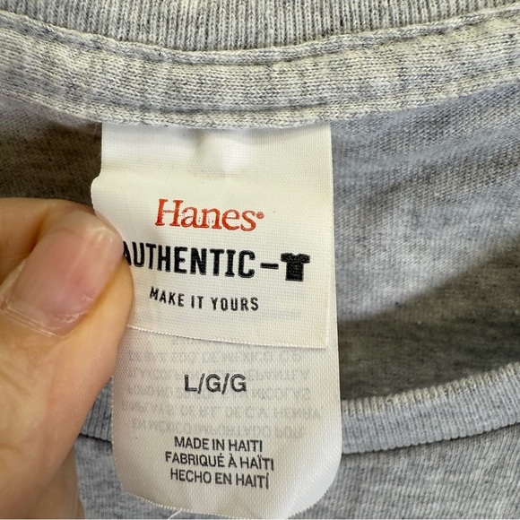 Hanes Authentic Hawaii Nostalgia Gray Short Sleeve Tee Classic Size Large - Picture 3 of 8